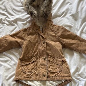 Old Navy Kids Brown Hooded Puffer Jacket